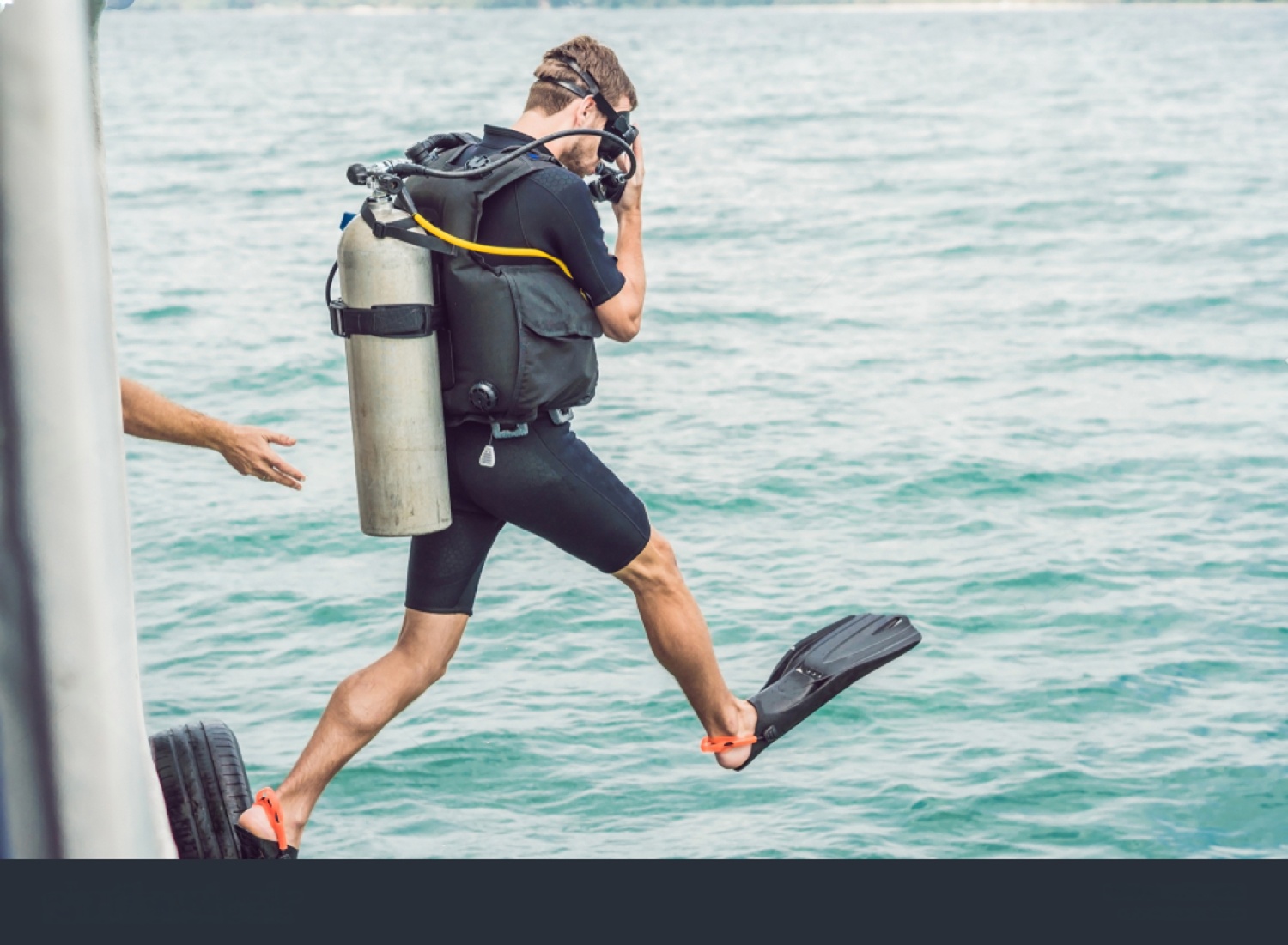 Diver entering the water